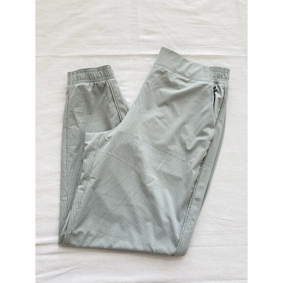 ATHLETA Brooklyn Jogger Women 12 Sage Green Stripe Lightweight Performance Daily - Picture 6 of 10